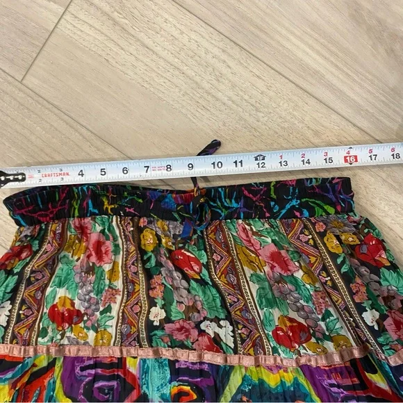 VTG SOFT SURROUNDINGS Boho Gypsy Kamala Jungle Print Maxi Skirt Size Large - Picture 6 of 7